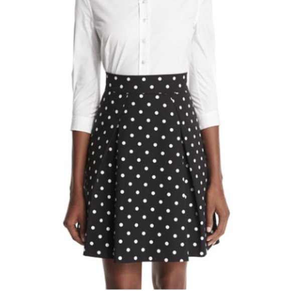 CAROLINA HERRERA POLKA-DOT PLEATED DAY SKIRT - SIZE 4 - Picture 11 of 13
